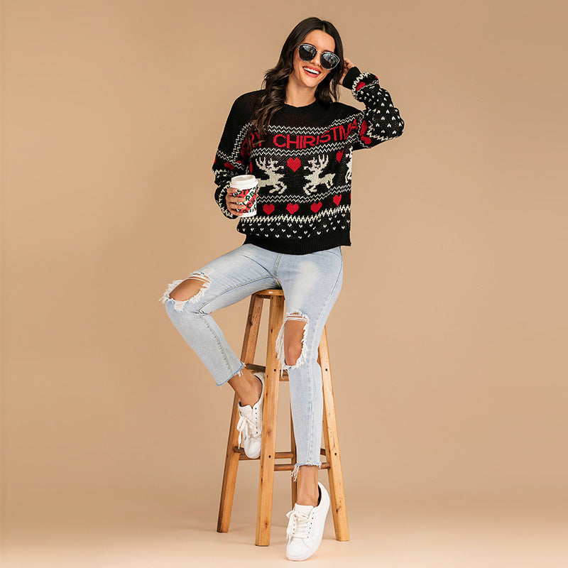 Christmas fawn pullover sweater