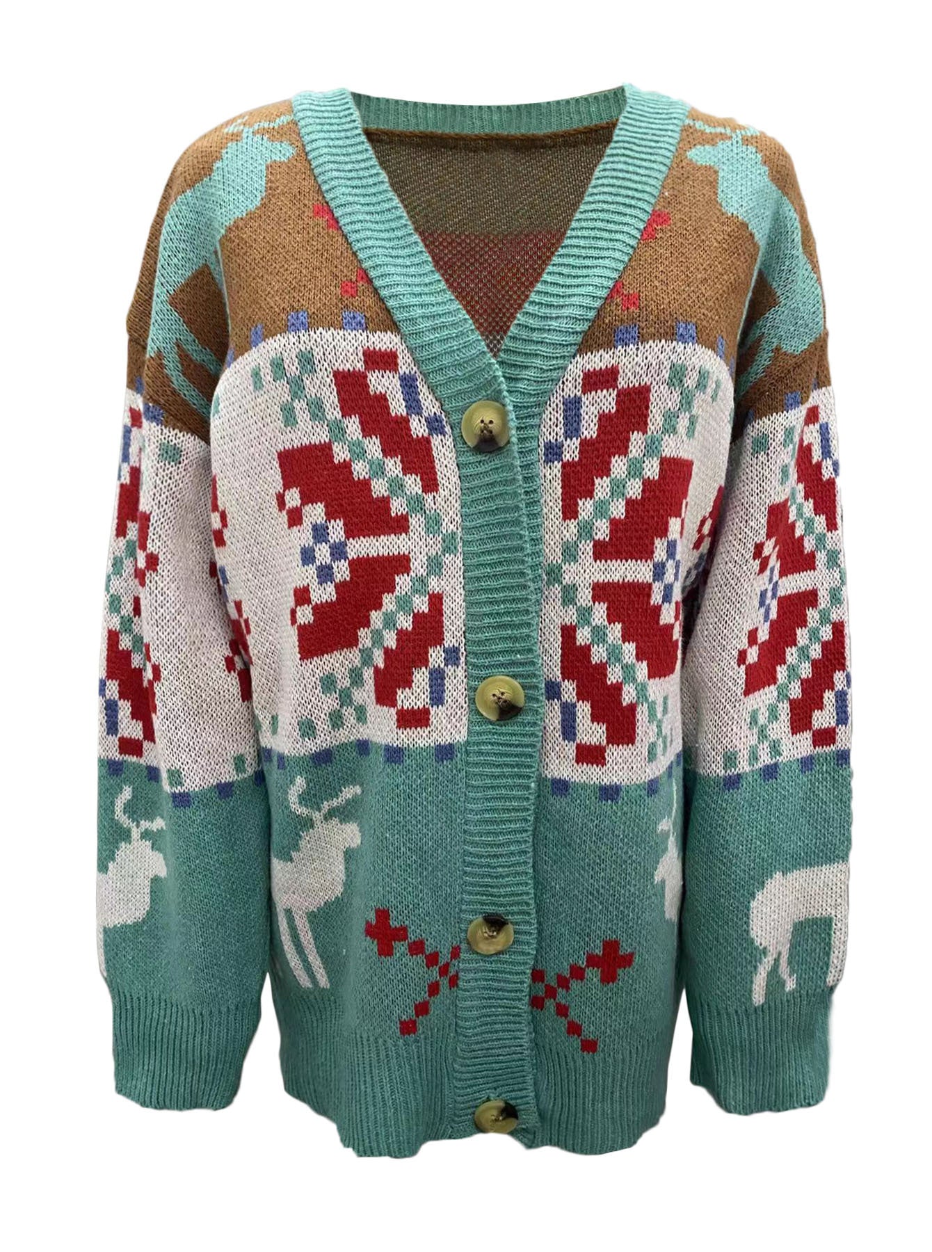 Knitted Cardigan Christmas Sweater Coat