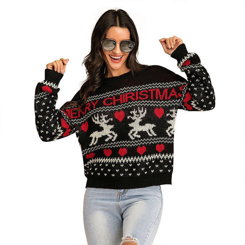 Christmas fawn pullover sweater