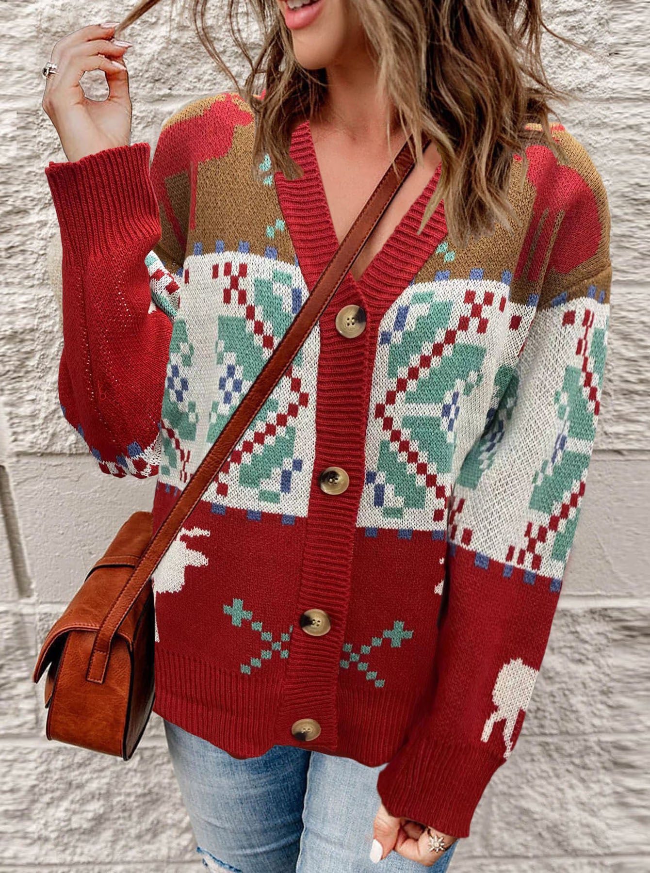 Knitted Cardigan Christmas Sweater Coat