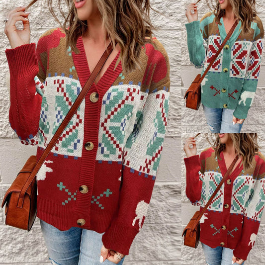 Knitted Cardigan Christmas Sweater Coat